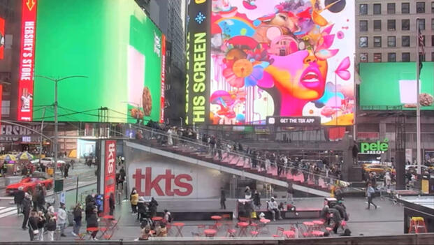 Frisky in Times Square